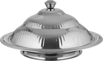 Elsahaah Stainless Steel Gozi Serving Platter with Engraved Lid, 55 cm - Silver product image 2