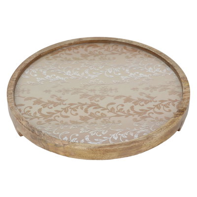 صحن تقديم خشب السيف غاليري، دائري - بني فاتح product image 1