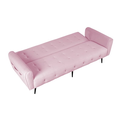 كنبة سرير مونتيلا خشب سويدي باك كومفورت، 190x70x90 سم، قماش مخمل - وردي فاتح product image 3