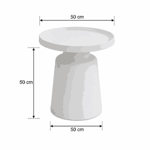 طقم طاولات حديد و معدن، قطعتين - ابيض product image 2
