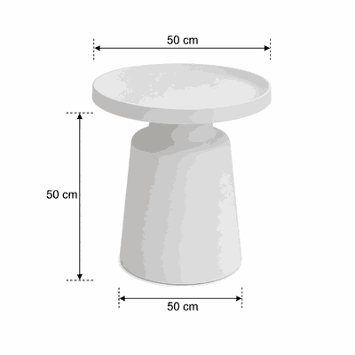 طقم طاولات حديد و معدن، قطعتين - ابيض product image 2