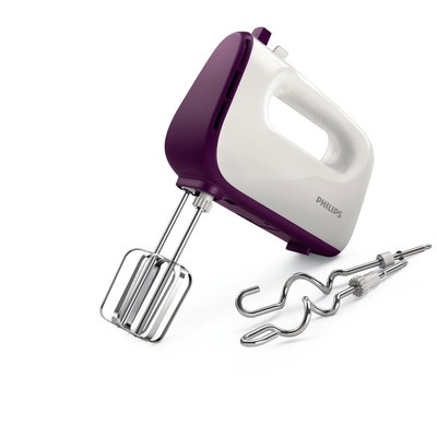 Philips HR3740/11 Hand Mixer, 400W, 5 Speeds - White/Purple product image 8