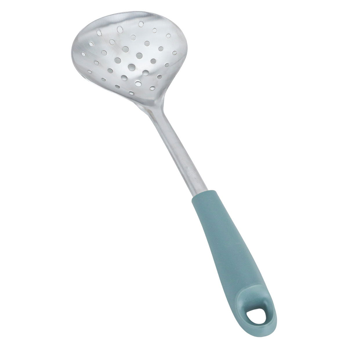 Al Saif Gallery Steel Strainer Ladle, 33X11 Cm, With Silicone Handle - Silver Green product image 2