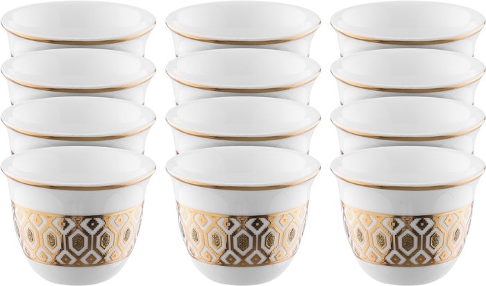 فناجين قهوة عربي السيف غاليري، 12 قطعة - أبيض product image 1