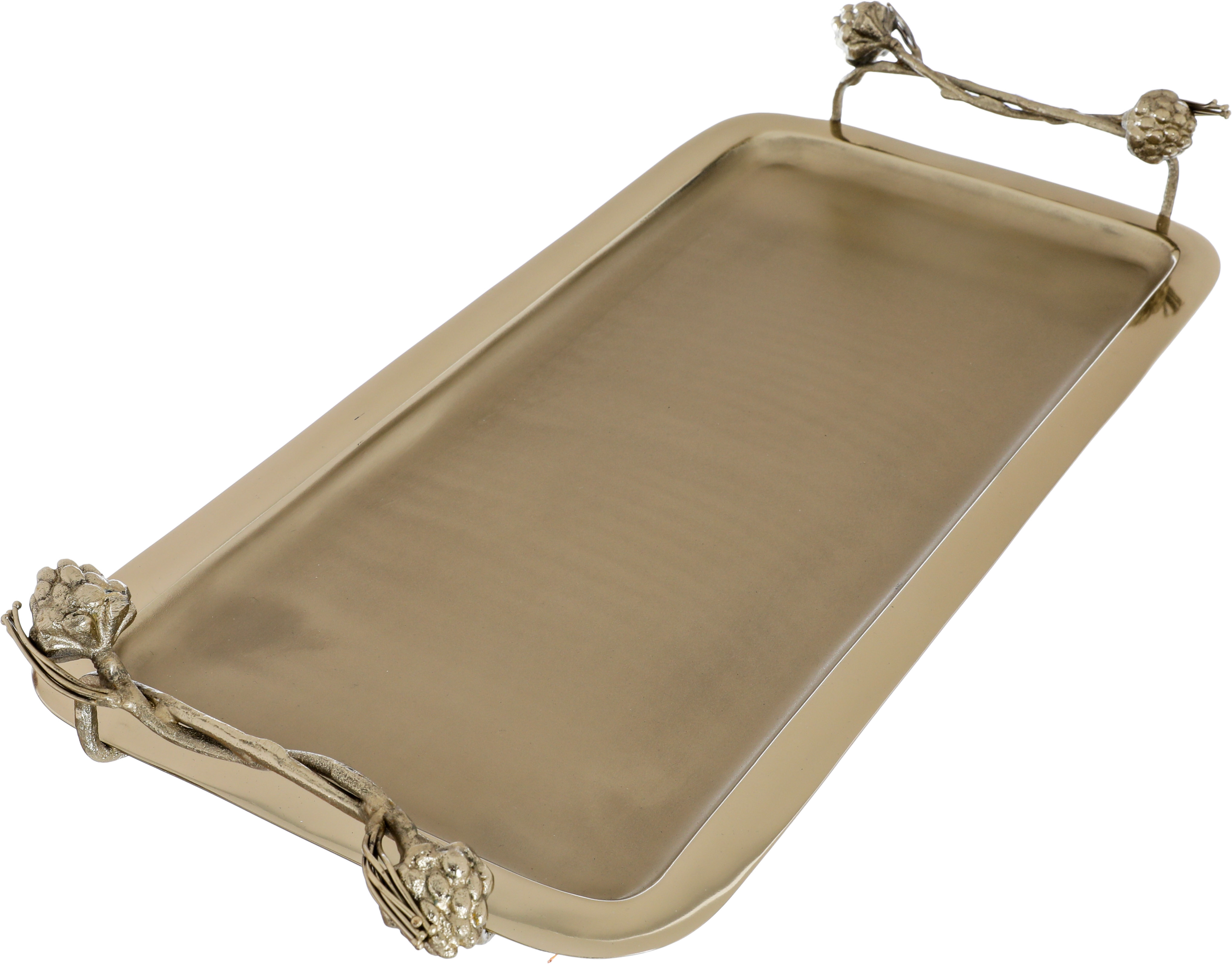 Tofariya Sweets Presentation Steel Al Saif Gallery, 61 x 24 x 5 cm, rectangle, with rose handle - gold product image 2