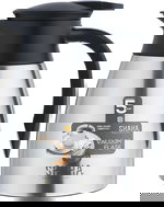 ترمس شاها، 1 لتر، خامة داخلية استيل، هيكل خارجي استيل، ضغاط - فضي اسود product image 1