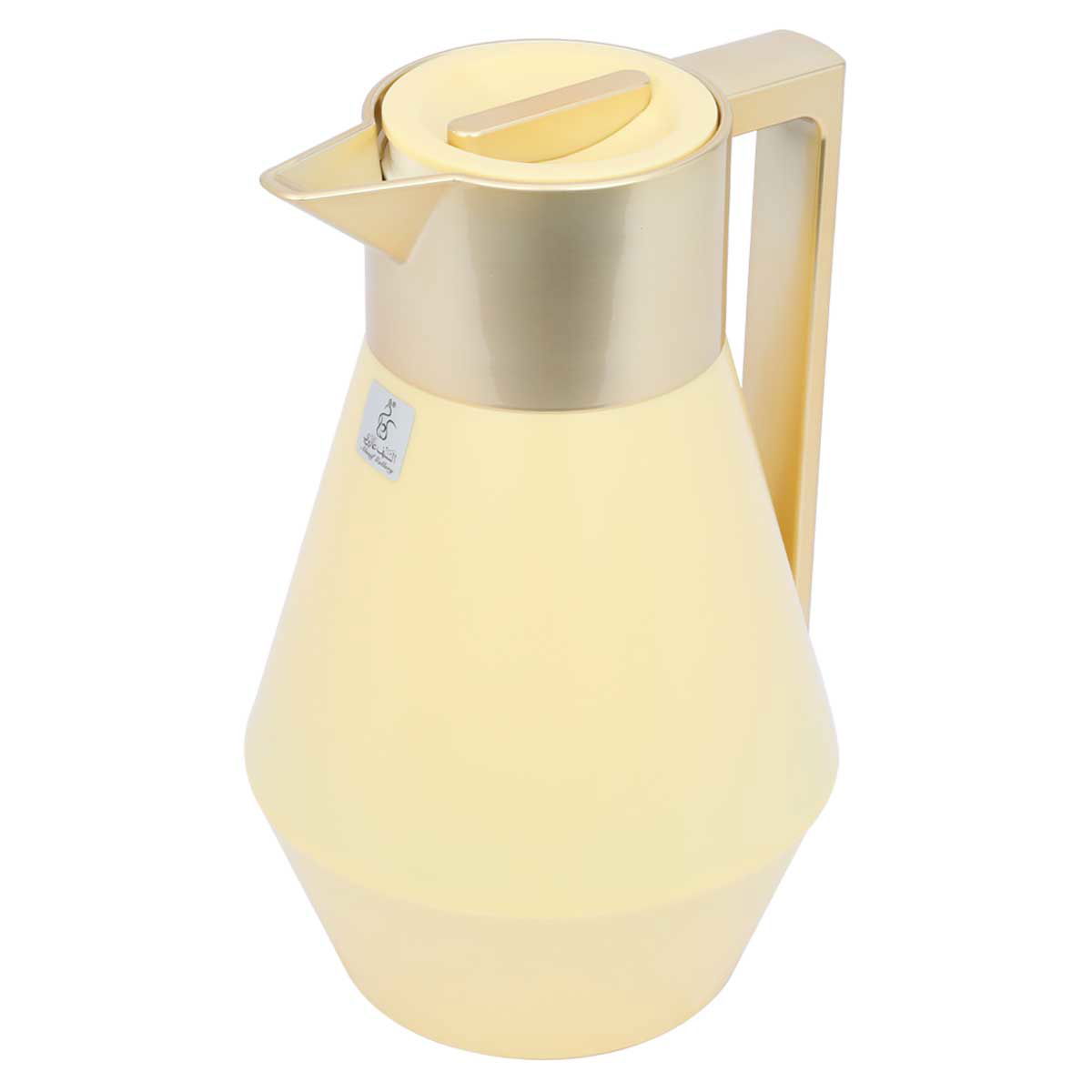 Everest Lydia Thermos, 1 liter, golden handle, thermal glass inner shell, plastic outer shell - yellow product image 1
