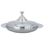 Al Saif Gallery Gozy Steel Serving Plate, 35 cm - Silver product image 1
