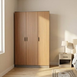 خزانة ملابس خشب MDF، 54×120×200 سم 3 ابواب - خشبي product image