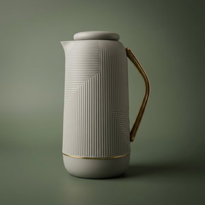 ترمس رواء جلوري، 1 لتر، حافظة داخلية زجاج - رمادي فاتح product image