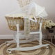 Fun Moment Cotton Moses Bed, 76×42×76 cm, with wheels - White product image 1