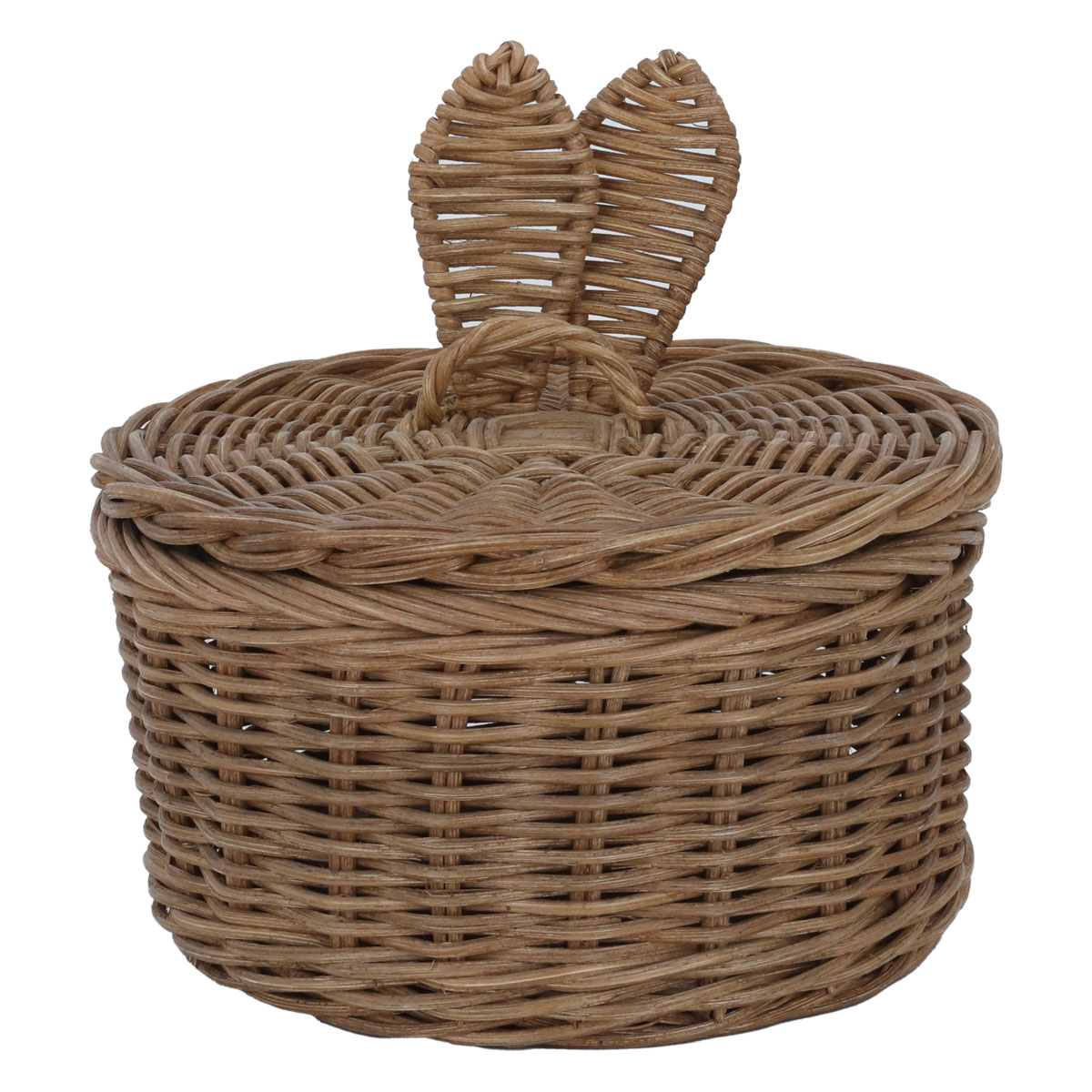 Al Saif Gallery Round Wicker Serving Basket With Cover, 19 X 19 X 10 Cm - Beige product image