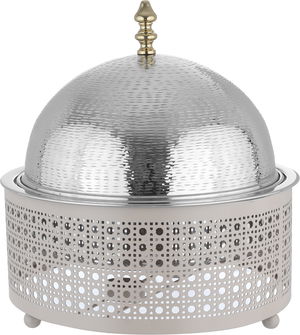 سخان طعام استيل بقاعدة بيج السيف غاليري، 32×32×36 سم، دائري - فضي product image