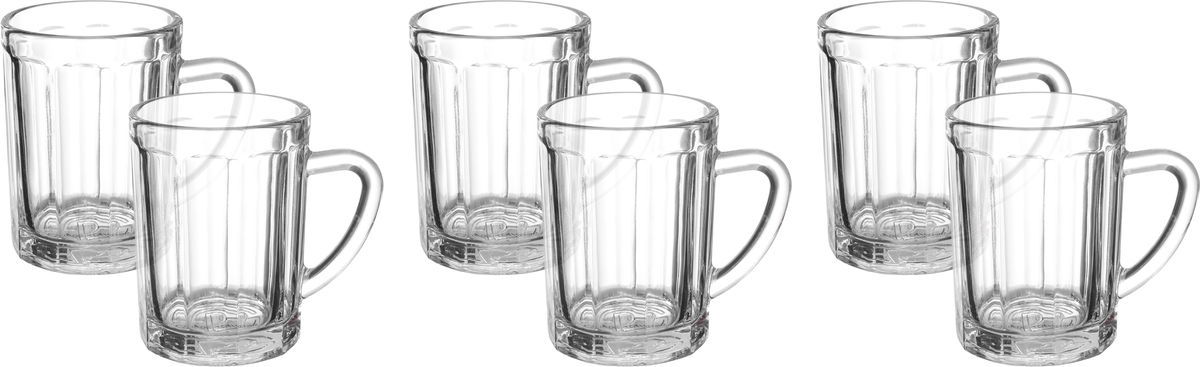 طقم بيالات شاي زجاج السيف غاليري، بيد، 6 قطع - شفاف product image
