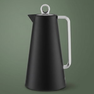 ترمس جلوري، 1 لتر، حافظة داخلية زجاج، يد شفاف، غطاء ضغاط - اسود product image