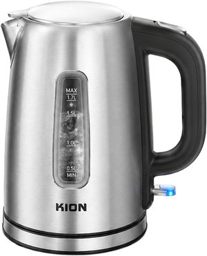 غلاية كهربائية كيون، 2200 واط، 1.7 لتر، BWK17SI22CO - فضي اسود product image