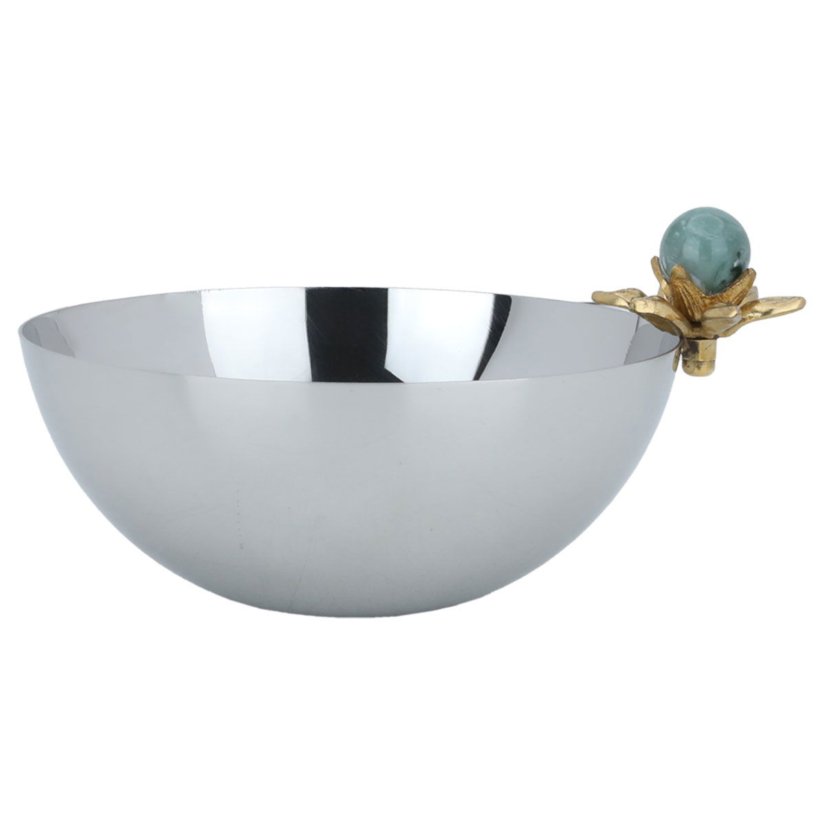 Al Saif Gallery Steel Serving Bowl, 15 x 15 x 6.7 cm, round with rose rim - silver product image