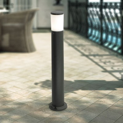 Outdoor lighting pole made of durable resin plastic, E27 bulb base, 80 x 15.5 cm - Black product image 3