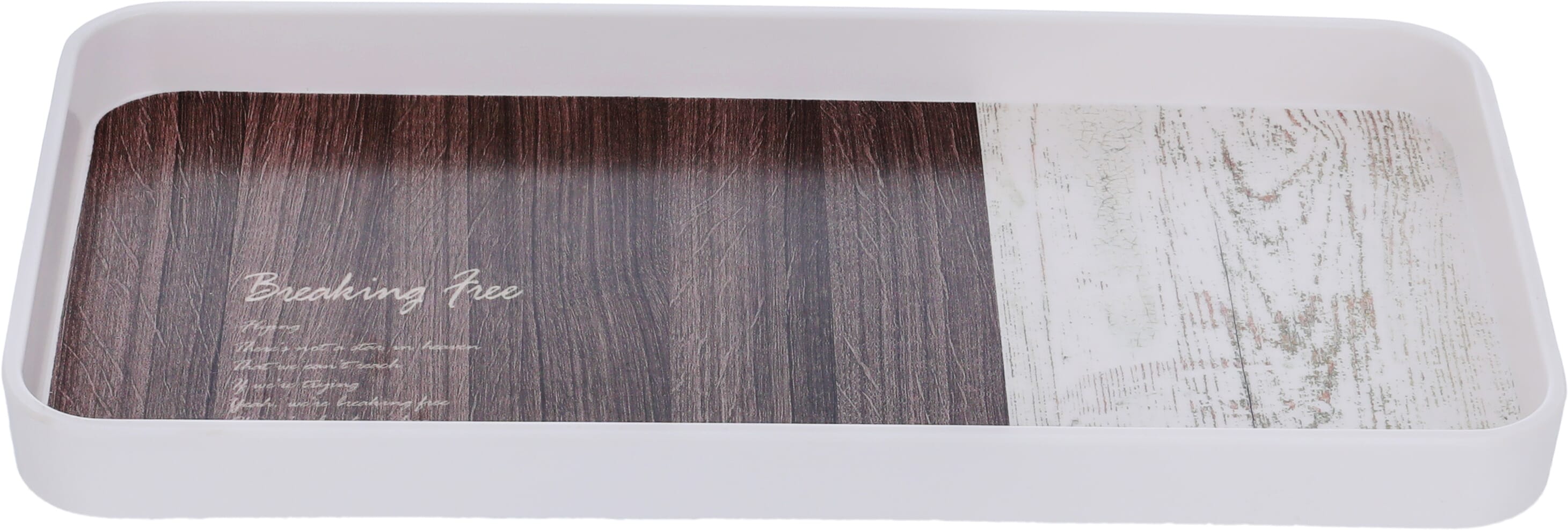 صينية تقديم بلاستيك السيف غاليري، 30×15×2.5 سم، مستطيل - أبيض بني product image