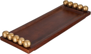 Alsaif Gallery Wooden Serving Tray with Gold Handles, 48 x 16 x 5 cm, Rectangular - Wood product image 2