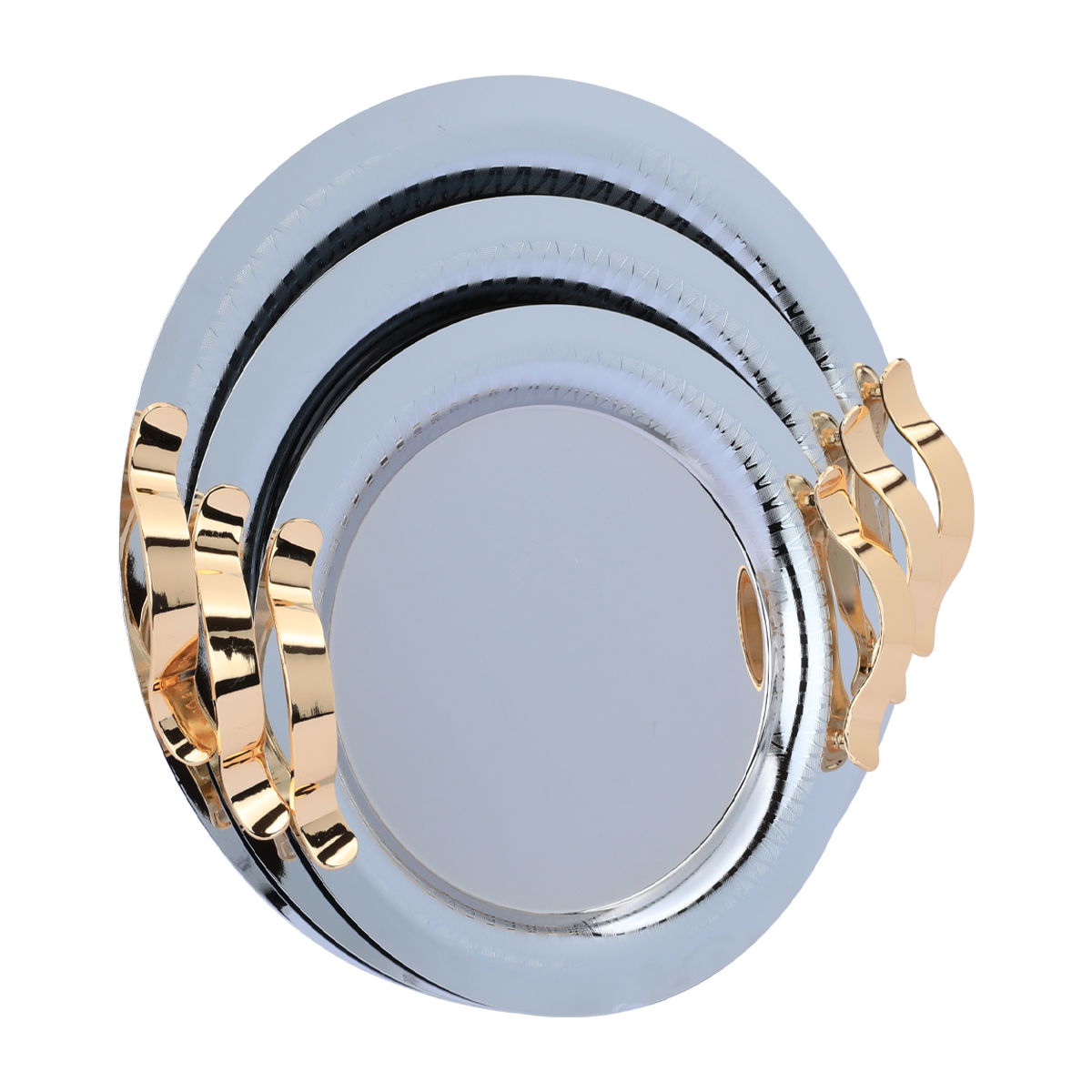 طقم طوفريات استيل السيف غاليري، 3 قطع، دائري - فضي product image 1