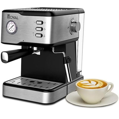 صانعة اسبريسو رويال، 950 واط، 1.5 لتر، 15 بار، شاشة ديجيتال، RA-CM3815 - فضي اسود product image 3