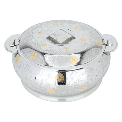 حافظة طعام استيل السيف غاليري، 3500 مل، هندي، منقوش بذهبي - فضي product image 1