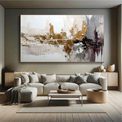 لوحة جدارية كانفس طباعة، 200×100 سم، اطار ذهبي - متعدد الالوان product image 3