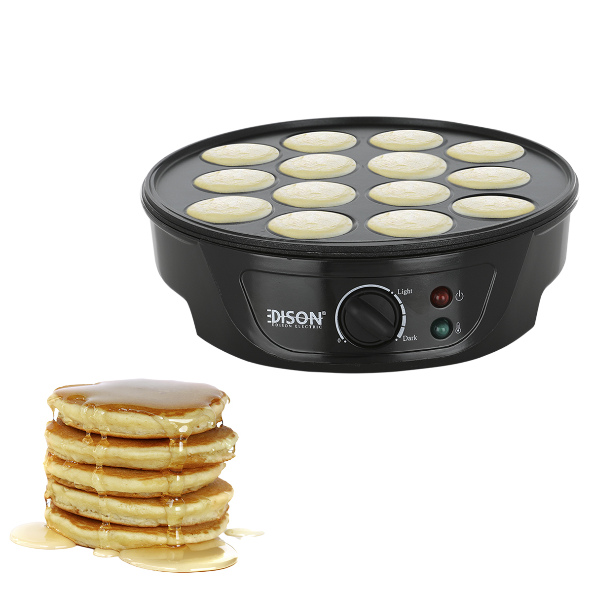 Edison Mini Pancake Maker, 750W, 14 Eyes - Black product image 3