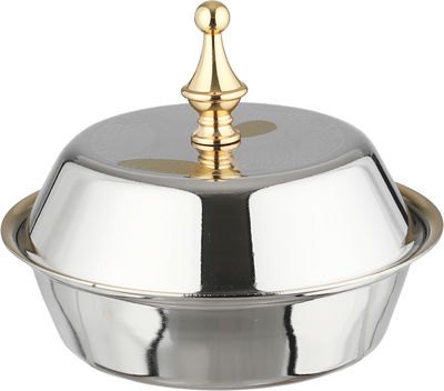 طقم تقديم تمرية كرما استيل سيف بلص، 5 قطع، 26x16x2 سم - فضي ذهبي product image 4