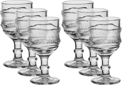 طقم كاسات تقديم عصير زجاج السيف غاليري، 6 حبات، قاعدة - شفاف product image 1