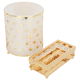 Al Saif Gallery Steel Trash Can and Tissue Box Set, 2 Pieces - Gold product image 1