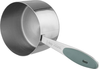 طقم اكواب قياس ستانلس استيل السيف غاليري، 4 قطع، يد سيليكون - فضي product image 4