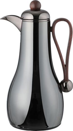 طقم ترامس غيم السيف غاليري، قطعتين، 1/1 لتر، حافظة داخلية زجاج، يد خشبي - اسود لامع product image 2