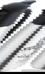 ترمس شاها، 1 لتر، خامة داخلية استيل، هيكل خارجي استيل، ضغاط - فضي اسود product image 3
