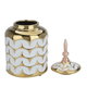 Rwad Alailah porcelain ornamental masterpiece, cylindrical with a lid - white gold product image 2