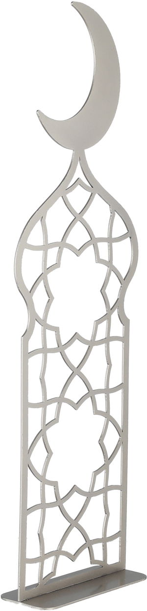 إستاند زينة بنقش إسلامي استيل، 12.3x4.5x40 سم - بيج product image 2
