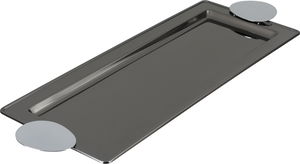 Al Saif Gallery stainless steel serving tray, 47x18.5x2 cm, rectangular, silver handle - black silver product image 2