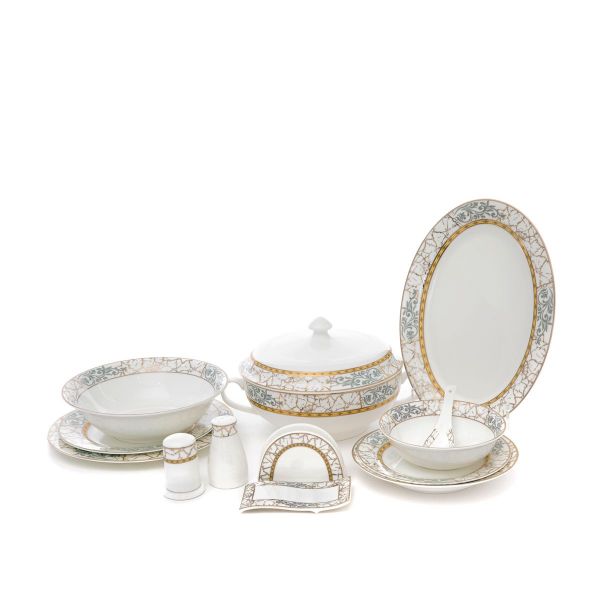 طقم سفرة بورسلان السيف غاليري، 86 قطعة - ابيض product image