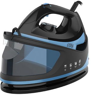 Winning Star ST-5005 Ceramic Steam Iron, 1.1 Liter, 2250 Watts, Self-Cleaning - Black/Blue product image