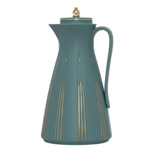 Al Saif Gallery Cady glass thermos, 1 liter, plastic outer shell - golden green product image