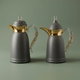 Al Saif Gallery Qamar thermos set, 1 liter, thermal glass inner container, steel outer shell - dark gray product image 1