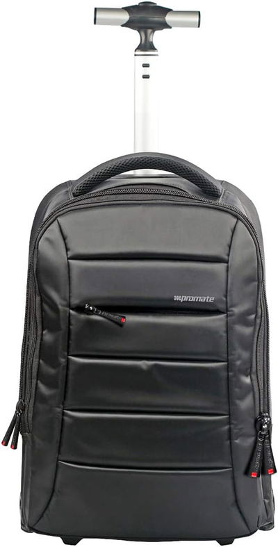 Promate Canvas Laptop Trolley Bag, Water Resistant - Black product image 1