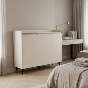 خزانة احذية خشب MDF، 32×120×95 سم، 3 ابواب - أبيض product image 2