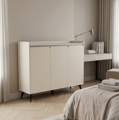خزانة احذية خشب MDF، 32×120×95 سم، 3 ابواب - أبيض product image 2