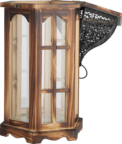 طقم فوانيس رمضان متعدد الخامات السيف غاليري، قطعتين - اسود بني product image 4