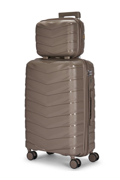 طقم شنط سفر بولي بروبيلين ليمرا، 4 مقاسات، 4 عجلات، بزاوية 360 درجة، OT-8012 - ذهبي product image 2