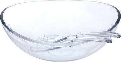 صحن سلطة اكريلك تركي السيف غاليري، 3 قطع، بملاعق شفاف - شفاف product image 1