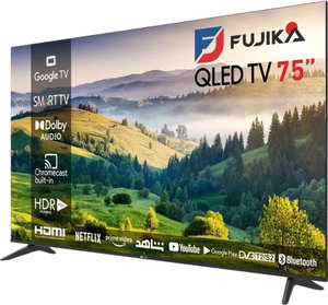 تلفزيون سمارت بدون اطار فوجيكا، 75 بوصة، 4K UHD، شاشة QLED، نظام جوجل، ريموت كنترول، FJK-75KQG - اسود product image
