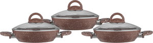 طقم قدور بيكاتا جرانيت زجاج صافلون، 6 قطع - بني شفاف product image 2
